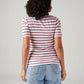 Women's Striped Slim Fit Ribbed Top - Back View
