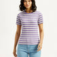 Women's Striped Slim Fit T-shirt - Front View