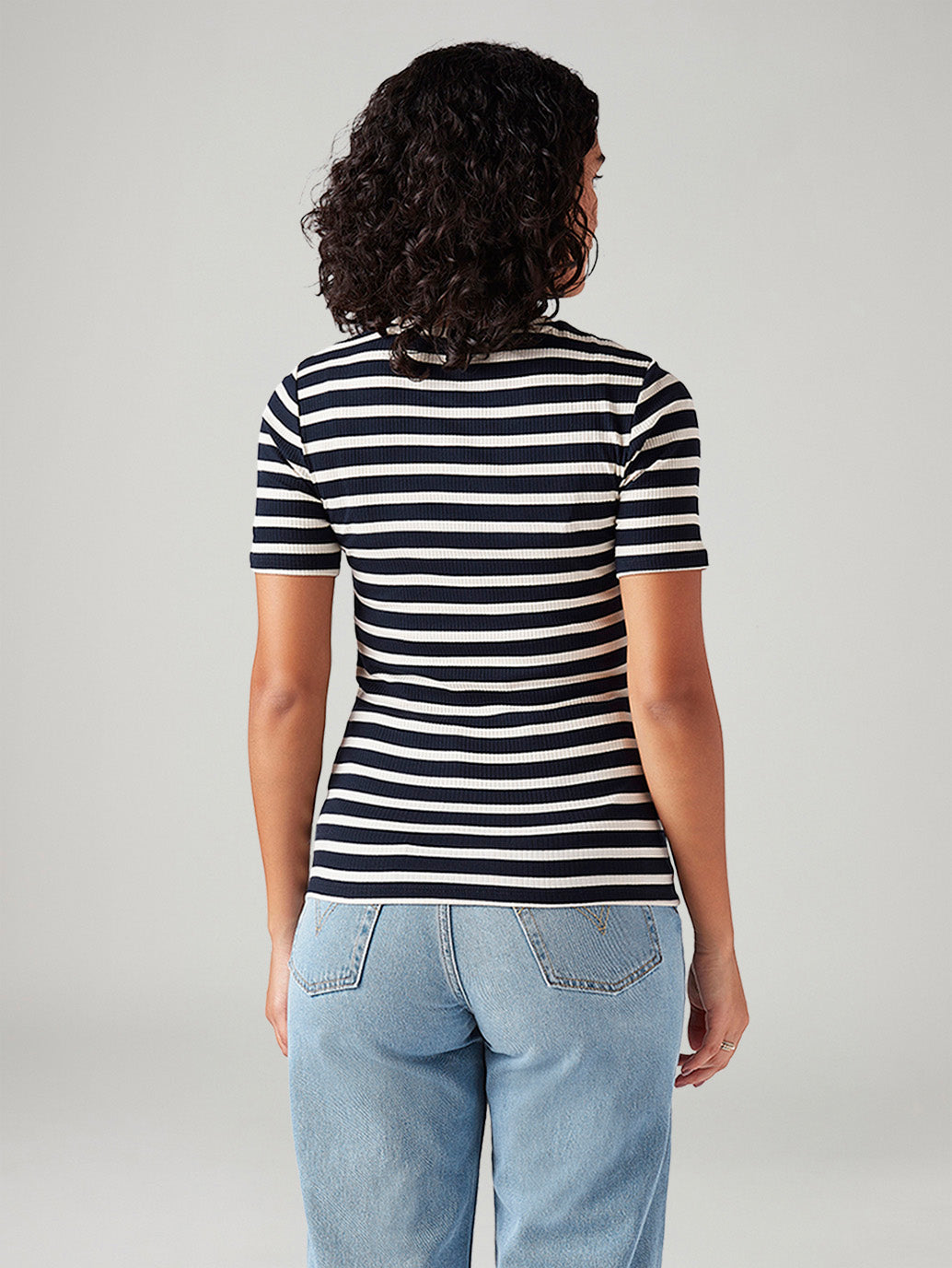 Women's Striped Slim Fit T-Shirt - Back View