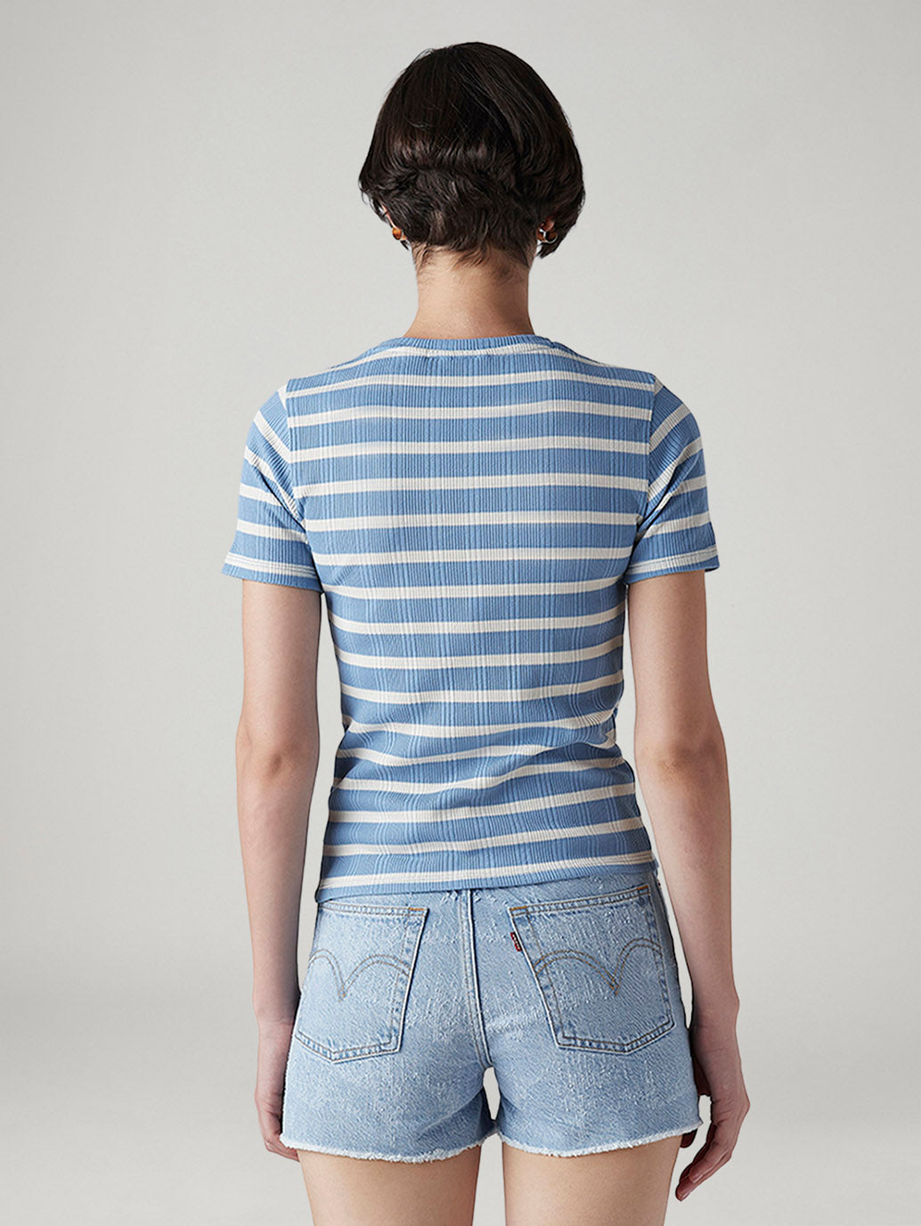 Women's Striped Slim Fit T-Shirt - Back View