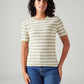 Women's Striped Slim Fit Ribbed Top - Front View