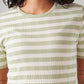 Women's Striped Slim Fit Ribbed Top - 20 View