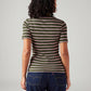 Women's Striped Slim Fit Ribbed Top - Back View