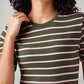 Women's Striped Slim Fit Ribbed Top - 20 View