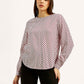 Women's Geometric Round Neck Top - Front View