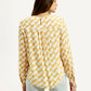 Women's Geometric White Round Neck Top - Back View