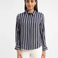 Women's Striped Shirt Collar Shirt - 7ebc6563-31cd-40ee-84b7-529e92d5c814 View