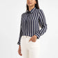 Women's Striped Shirt Collar Shirt - 7d885511-424e-4ab4-a853-5933033f7464 View