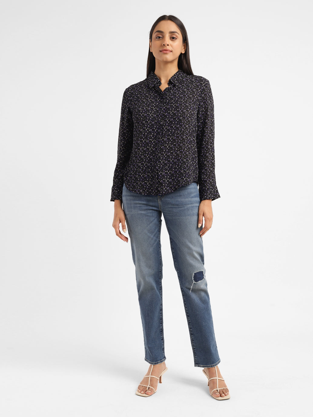 Women's Printed Shirt Collar Shirt - 3010515d-5b26-4dcd-8c75-9ffb4056dda6 View