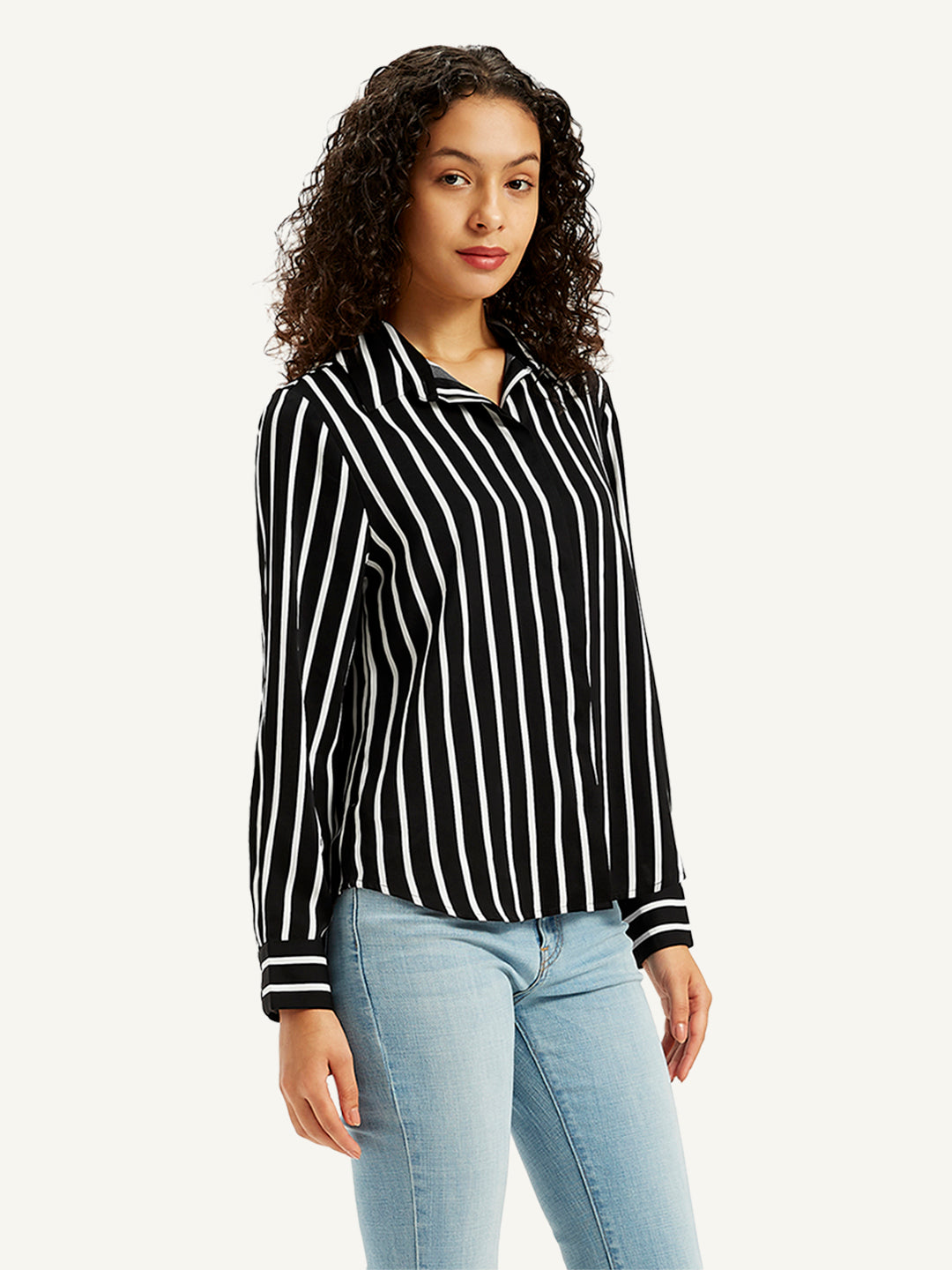 Women's Striped Regular Fit Shirt - 20 View
