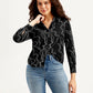 Women's Abstract Spread Collar Shirt - Styleshot View