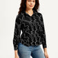 Women's Abstract Spread Collar Shirt - Side View