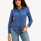 Women's Striped Spread Collar Shirt - Front View