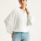 Women's Self Design Band Neck Top - Elevated View