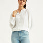 Women's Self Design Band Neck Top - Styleshot View