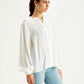 Women's Self Design Band Neck Top - Side View