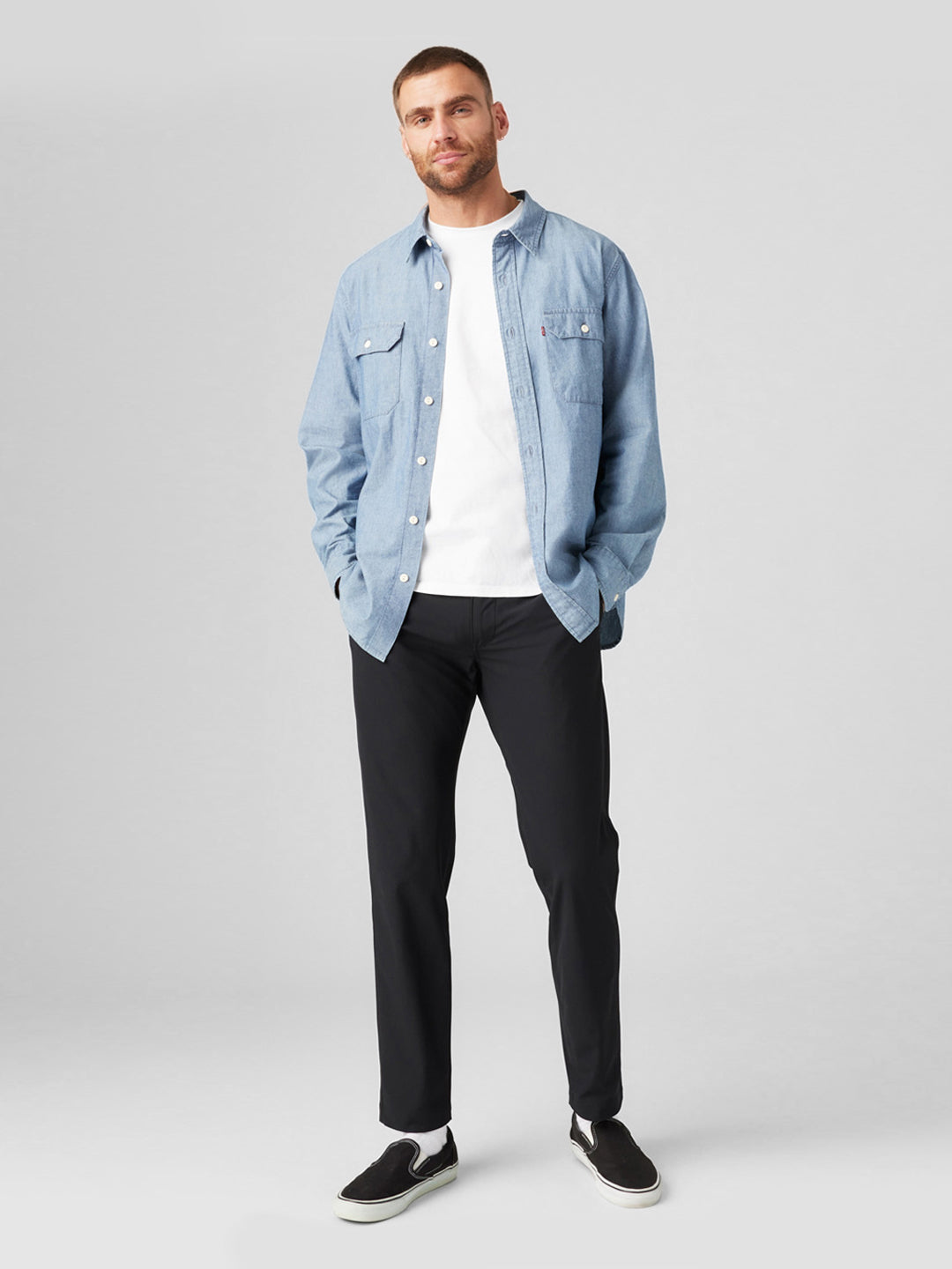 Men's Black Regular Fit Chinos - 1 View