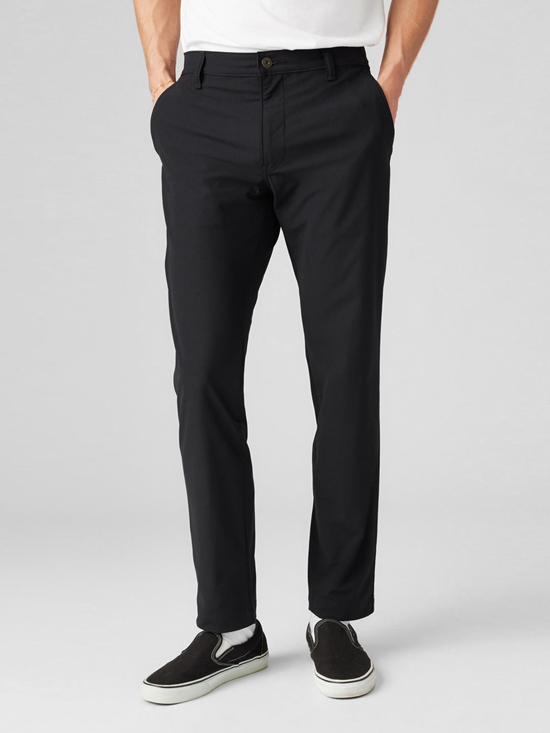 Men's Black Regular Fit Chinos - 2 View