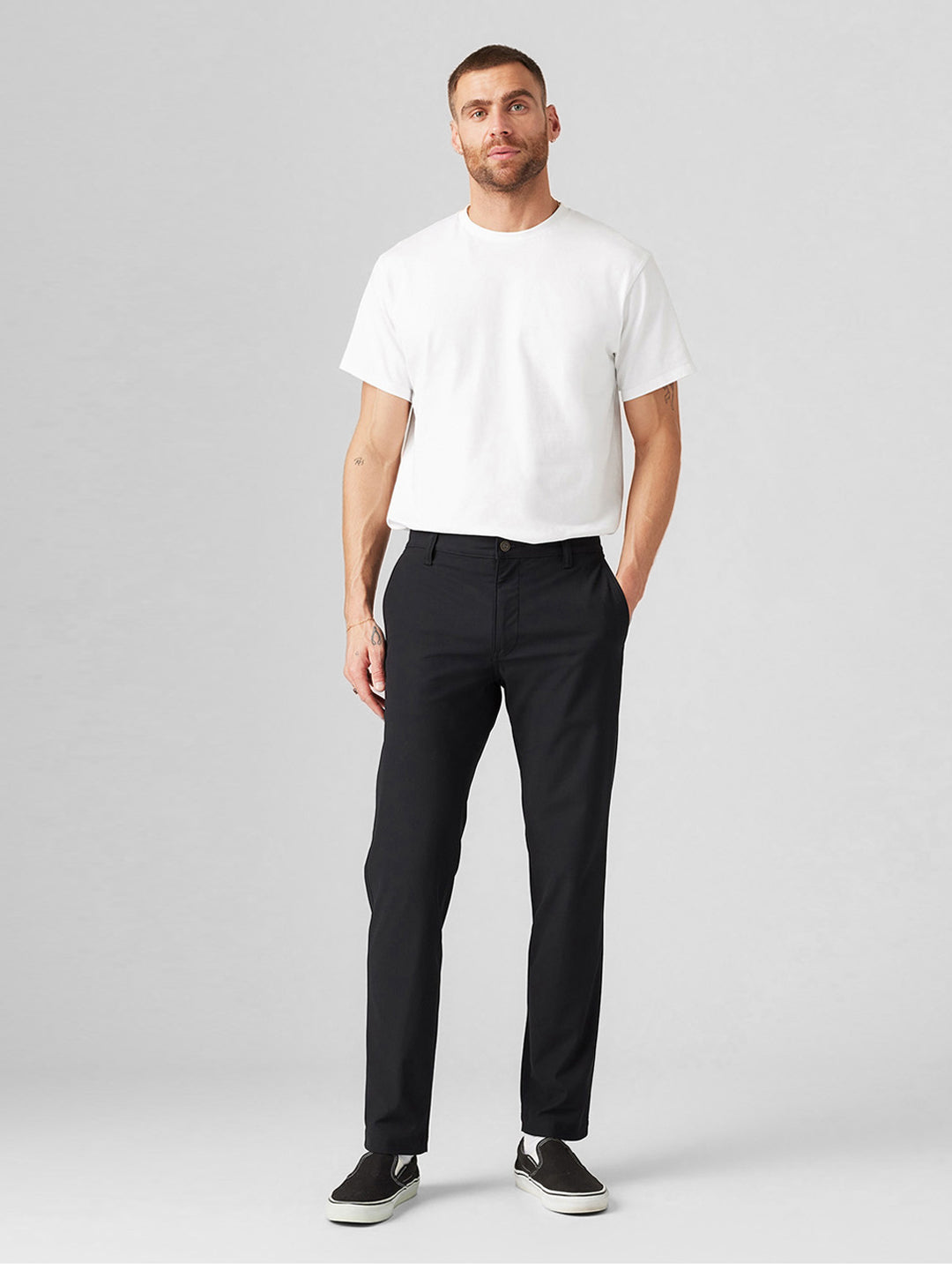 Men's Black Regular Fit Chinos - 4 View