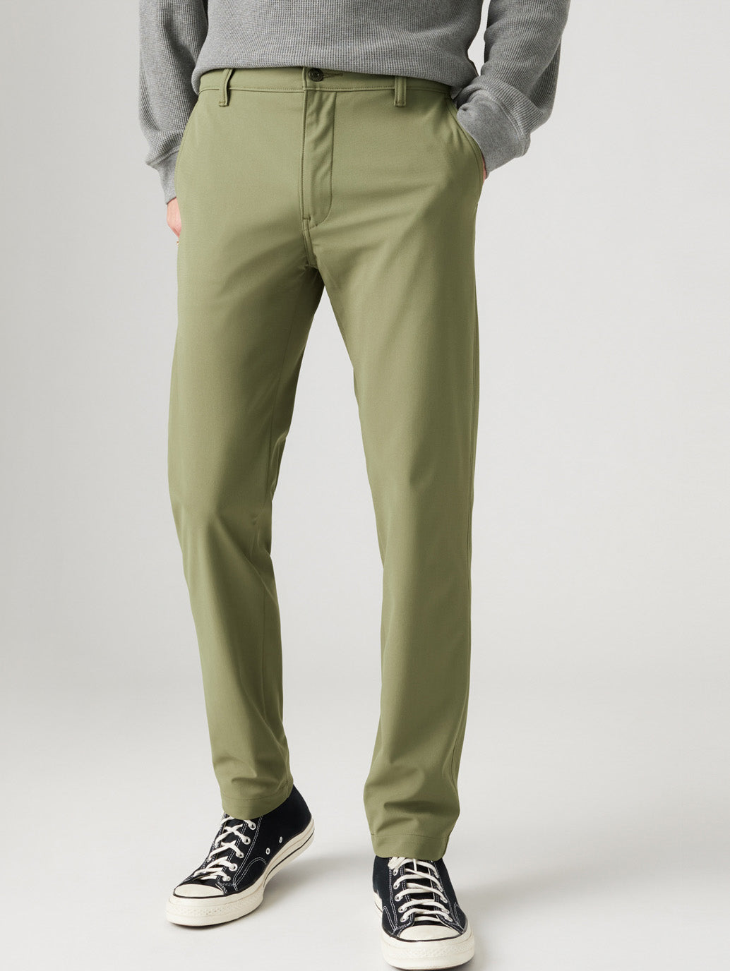 Men's Olive Regular Fit Chinos - cf48a24d-7274-4dba-ba1b-ea23241039ca View