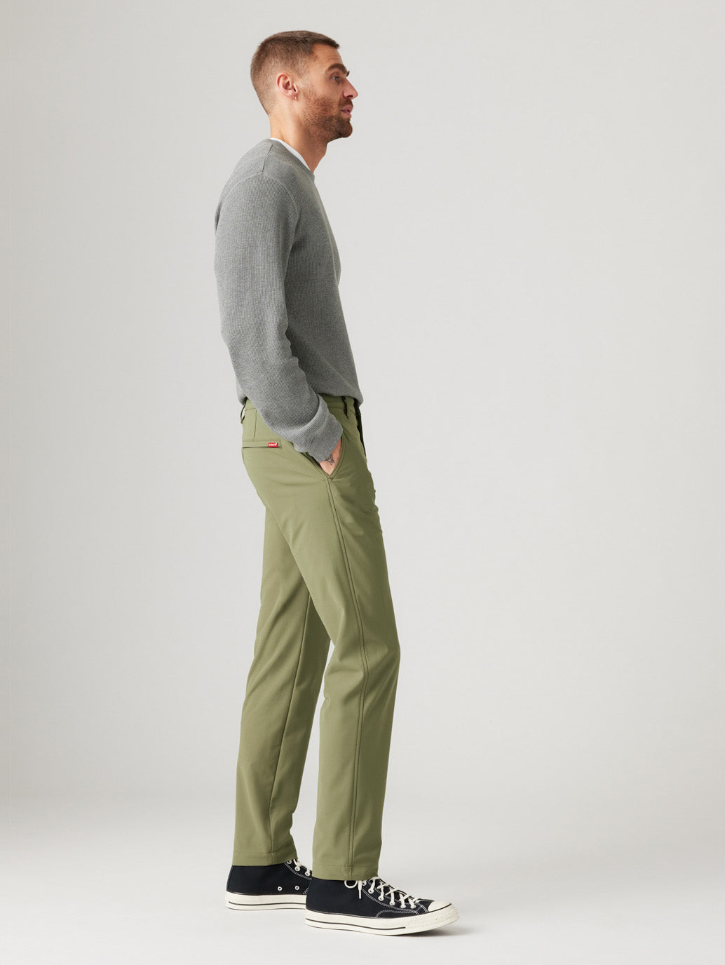 Men's Olive Regular Fit Chinos - e93aca2d-ab54-4b5d-93c4-c15332fc4ba8 View