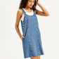 Women's Solid Blue Scoop Neck Denim Dress - 140c02d4-5bee-49cd-8989-96601b7cf5ec View
