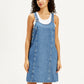 Women's Solid Blue Scoop Neck Denim Dress - beed52ca-948b-4f02-a031-6c339ca9ccf8 View