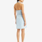 Women's Solid Light Blue Crew Neck Denim Dress - 1 View