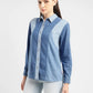 Women's Colorblock Spread Collar Shirt - 2e1d33bb-714d-4811-b0a3-8d5cb79c48ce View