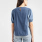 Women's Colorblock Indigo Round Neck Denim Top - e704a1d2-067d-44a7-a17a-26343a966255 View