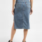 Women's Mid Rise Blue Solid Skirt - 7974502b-f830-4d51-8f21-74bff7ed47fb View
