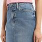 Women's Mid Rise Blue Solid Skirt - FrontDetails View