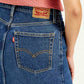Women's High Rise Blue Straight Fit Skirt - Detail View