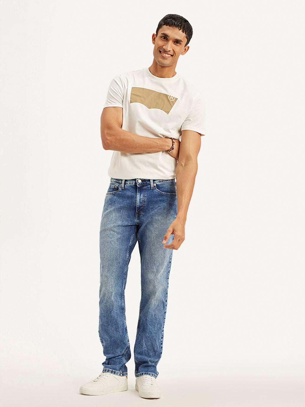 Men's 541 Blue Athletic Tapered Fit Mid Rise Jeans