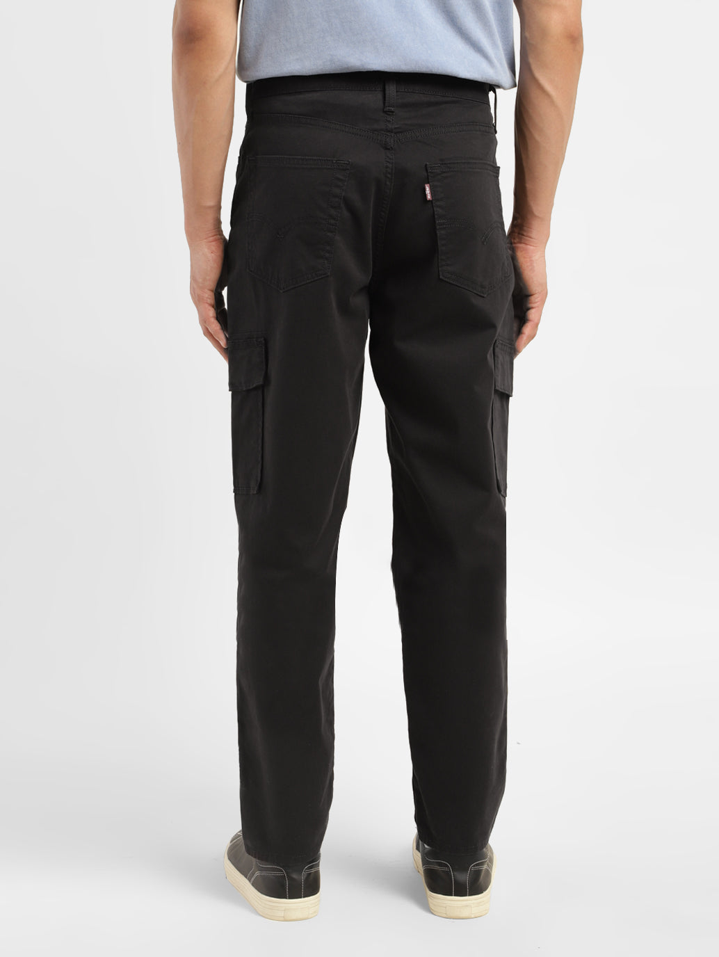 Men's Black Loose Fit Cargo Trousers - 23edaf78-e703-4e4d-be0d-8c07442cda3a View