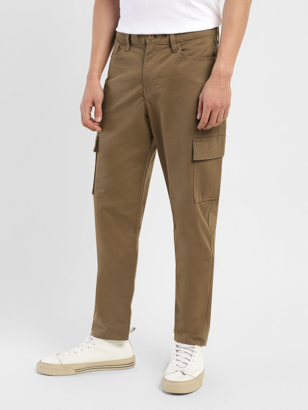 Men's Brown Loose Fit Cargo Trousers - eff68892-5c37-482b-aaa0-8172c5b4c617 View