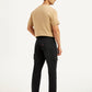 Men's Black Straight Fit Cargo Trousers - Back View