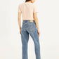 Women's 94 Blue Baggy Fit Mid Rise Jeans - Back View