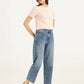 Women's 94 Blue Baggy Fit Mid Rise Jeans - Side View