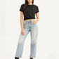 Women's 94 Blue Baggy Fit Mid Rise Jeans - Styleshot View