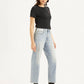 Women's 94 Blue Baggy Fit Mid Rise Jeans - Side View