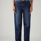 Women's 94 Dark Blue Baggy Fit Mid Rise Tinted Jeans - Front View