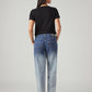 Women's 94 Light Blue Baggy Fit Mid Rise Jeans - Back View