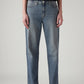 Women's 94 Blue Baggy Fit Mid Rise Jeans - Front View