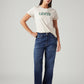 Women's 94 Blue Baggy Fit Mid Rise Jeans - Styleshot View