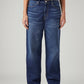 Women's 94 Blue Baggy Fit Mid Rise Jeans - Front View