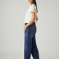 Women's 94 Blue Baggy Fit Mid Rise Jeans - Side View