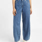 Women's Blue Ribcage Straight Ankle Fit High Rise Jeans - Front View