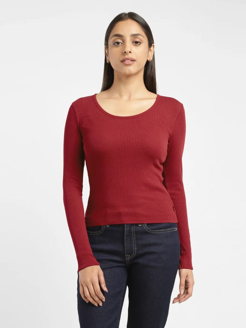 Women's Solid Scoop Neck T-shirt - a74b3b99-ff6b-4d8a-bb56-2a36141ac540 View