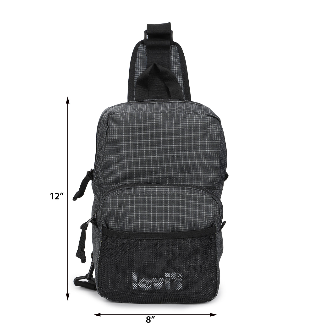 Men's Charcoal Grey Solid Crossbody Bag - 9b09a1da-8b1b-4013-8b8d-3e18ede58c94 View
